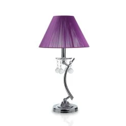 Elegant Purple Table Lamp, Multicolour – 30x58 Cms