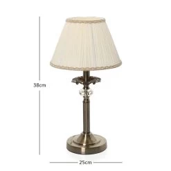Table Lamp, Antique Brass & White – 25x38 Cms -decoration 5101001015620 d