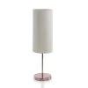 Rose Finish Metal Table Lamp, Cream - 48 Cms