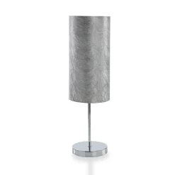 Chrome Finish Metal Table Lamp, Silver - 48 Cms