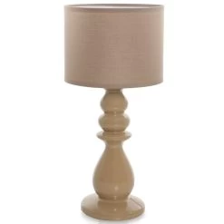 Ceramic Table Lamp With Shade (Light Grey, 41 Cms)