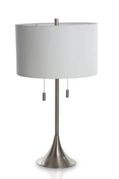 Ivy Metal Table Lamp, Silver - 66 Cms