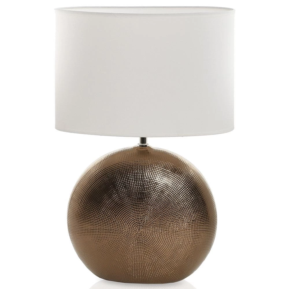 Ceramic Table Lamp With Shade (Copper/White, 48 Cms) 1 Ceramic Table Lamp With Shade (Copper/White, 48 Cms)