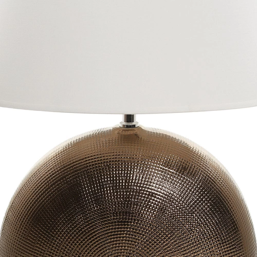 Ceramic Table Lamp With Shade (Copper/White, 48 Cms) 2 Ceramic Table Lamp With Shade (Copper/White, 48 Cms) - Image 2