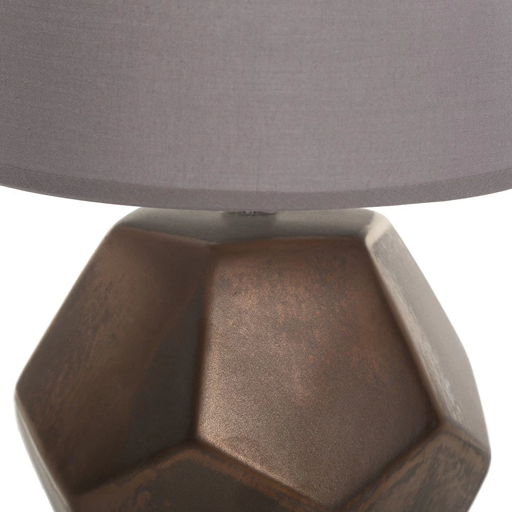 Ceramic Table Lamp With Shade (Copper/Grey, 36 Cms) 2 Ceramic Table Lamp With Shade (Copper/Grey, 36 Cms) - Image 2