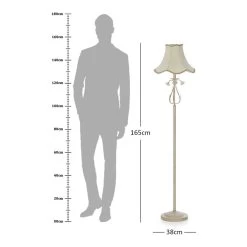 Turda Floor Lamp, White & Gold – 38x165 Cms