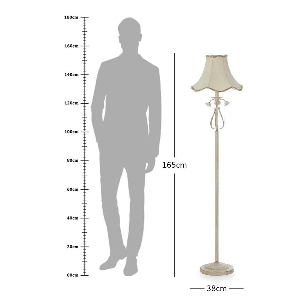 Turda Floor Lamp, White & Gold – 38x165 Cms 1 Turda Floor Lamp, White & Gold – 38x165 Cms