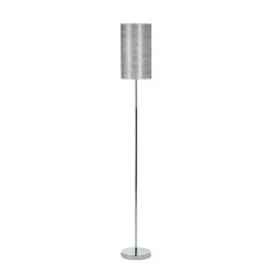 Chrome Finish Metal Floor Lamp, Silver - 155 Cms