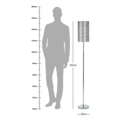 Chrome Finish Metal Floor Lamp, Silver - 155 Cms -decoration 5101004003525 d