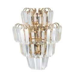 Klismos Wall Lamp, French Gold & Clear – 22x14x30 Cms