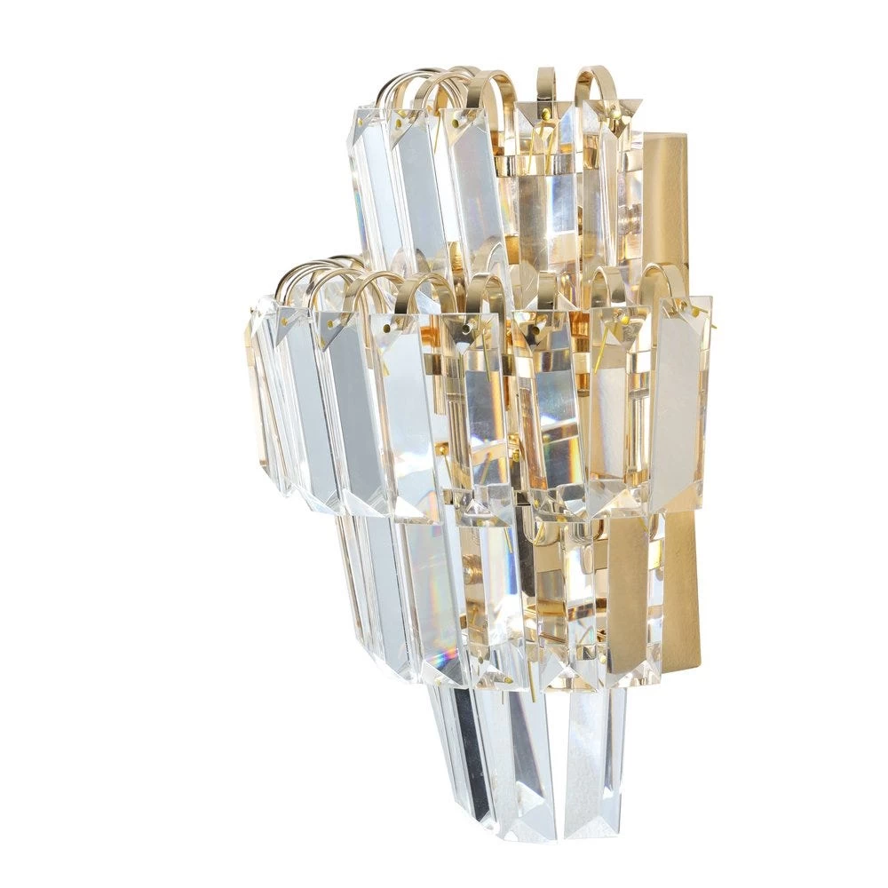 Klismos Wall Lamp, French Gold & Clear – 22x14x30 Cms 2 Klismos Wall Lamp, French Gold & Clear – 22x14x30 Cms - Image 2