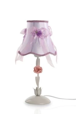 Lavina Kids Table Lamp, Purple & White – 22x47 Cms