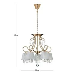 Kami Chandelier, French Gold & Clear – 58x120 Cms -decoration 5101011001736 d