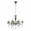 Crystal Glass Pendant Lamp, Antique Brass - 63x50 Cms