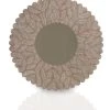 Wooden Decorative Wall Mirror (120 X 120 Cms, Grey Brown Antique)