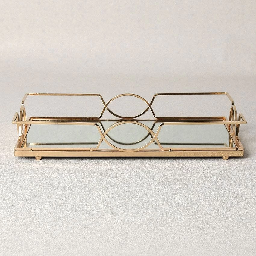 Cherries Tray, Clear & Gold – 32x26 Cms 2 Cherries Tray, Clear & Gold – 32x26 Cms - Image 2