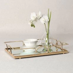 Cherries Tray, Clear & Gold – 32x26 Cms 5 Cherries Tray, Clear & Gold – 32x26 Cms -decoration 5104030034112 3
