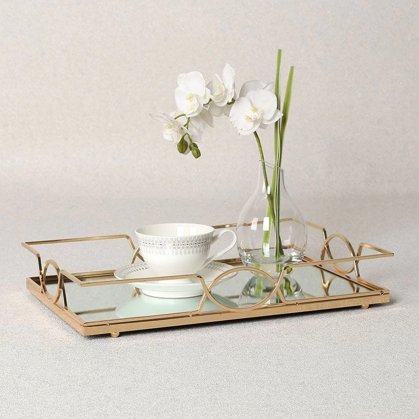 Cherries Tray, Clear & Gold – 32x26 Cms 3 Cherries Tray, Clear & Gold – 32x26 Cms - Image 3