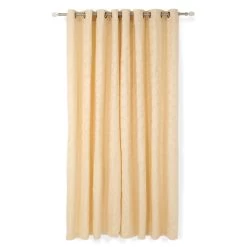 Elsa Jacquard Curtain, 140 X 240 Cms, Beige, Pack Of 2