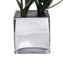 Phalaenopsis Artificial Flowers In Mirror Square Pot, White And Yellow – 62 Cms -decoration 5109002017568 3