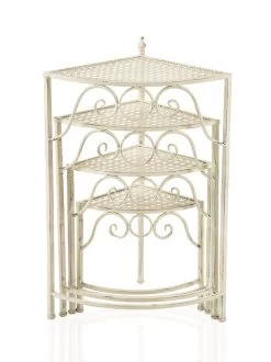 Ann 4-Tier Foldable Plant Pot Stand, Antique White