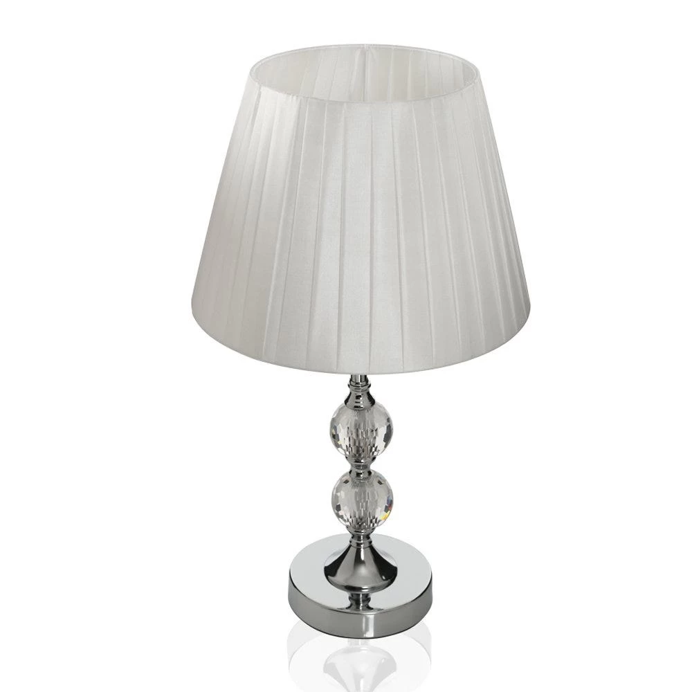 Twin Orb Metal Table Lamp, White & Chrome – 31.5 Cms 1 Twin Orb Metal Table Lamp, White & Chrome – 31.5 Cms