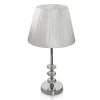 Orb Detailed Metal Table Lamp, White & Chrome – 35.5 Cms