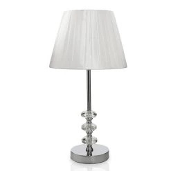Orb Detailed Metal Table Lamp, White & Chrome – 35.5 Cms -decoration 5110100100236 3