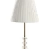 Orb Detailed Metal Table Lamp, White & French Gold – 35.5 Cms