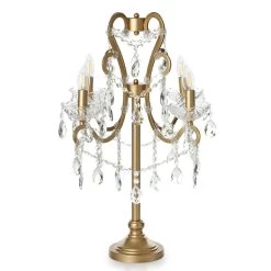 Mazna Table Lamp, Clear & Gold – 54x71 Cms