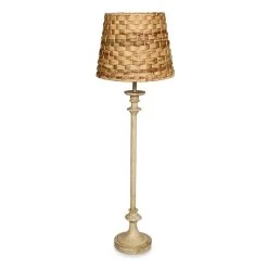 Rattan Table Lamp, Beige & Brown - 81 Cm