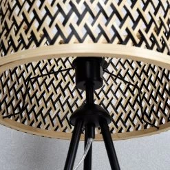 Rattan Table Lamp, Black & Natural - 56 Cm -decoration 5110100100403 3