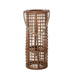 Mona Rattan Lamp, Brown – Small