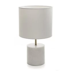 York Marble Look Candle Table Lamp, White – 39 Cms