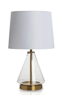 Charlotte Glass Table Lamp, Clear 46 Cms