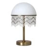 Salama Table Lamp, White & Brushed Gold - 41.3 Cms