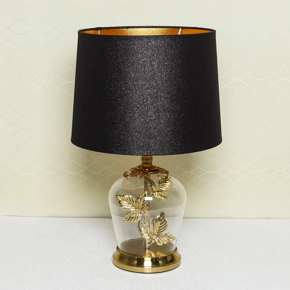 Bolster Table Lamp, Gold & Black – 38x56 Cm 1 Bolster Table Lamp, Gold & Black – 38x56 Cm