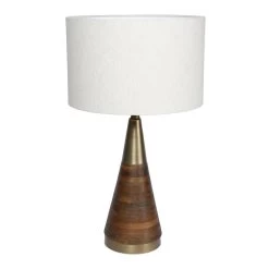 Arsenio Table Lamp, Natural & Antique Brass