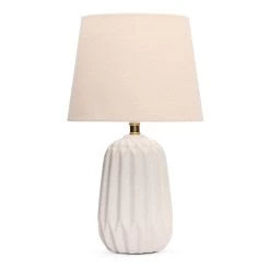 Luster Ceramic Table Lamp, White