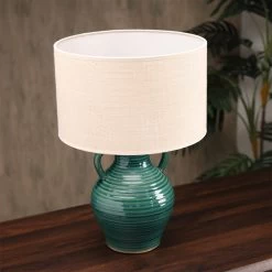 Gloss Ceramic Table Lamp, Green