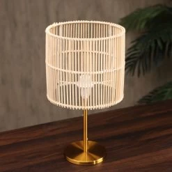 Elle Ceramic Table Lamp, Gold