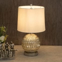 Nancy Table Lamp, Mercury – 28x53 Cm