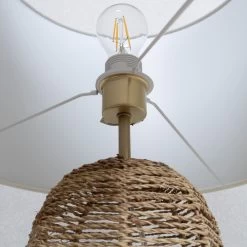 Rattan Table Lamp, Beige, White & Natural - 66 Cm -decoration 5110100202374 3