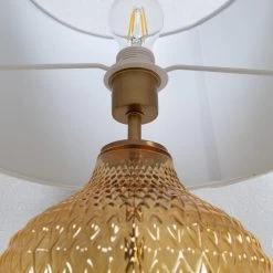 Maden Glass Table Lamp, Beige & White - 53 Cm -decoration 5110100202497 3