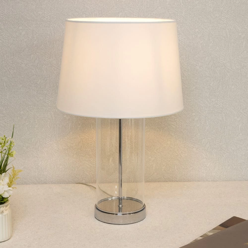 Argen Glass Table Lamp, White - 53 Cm