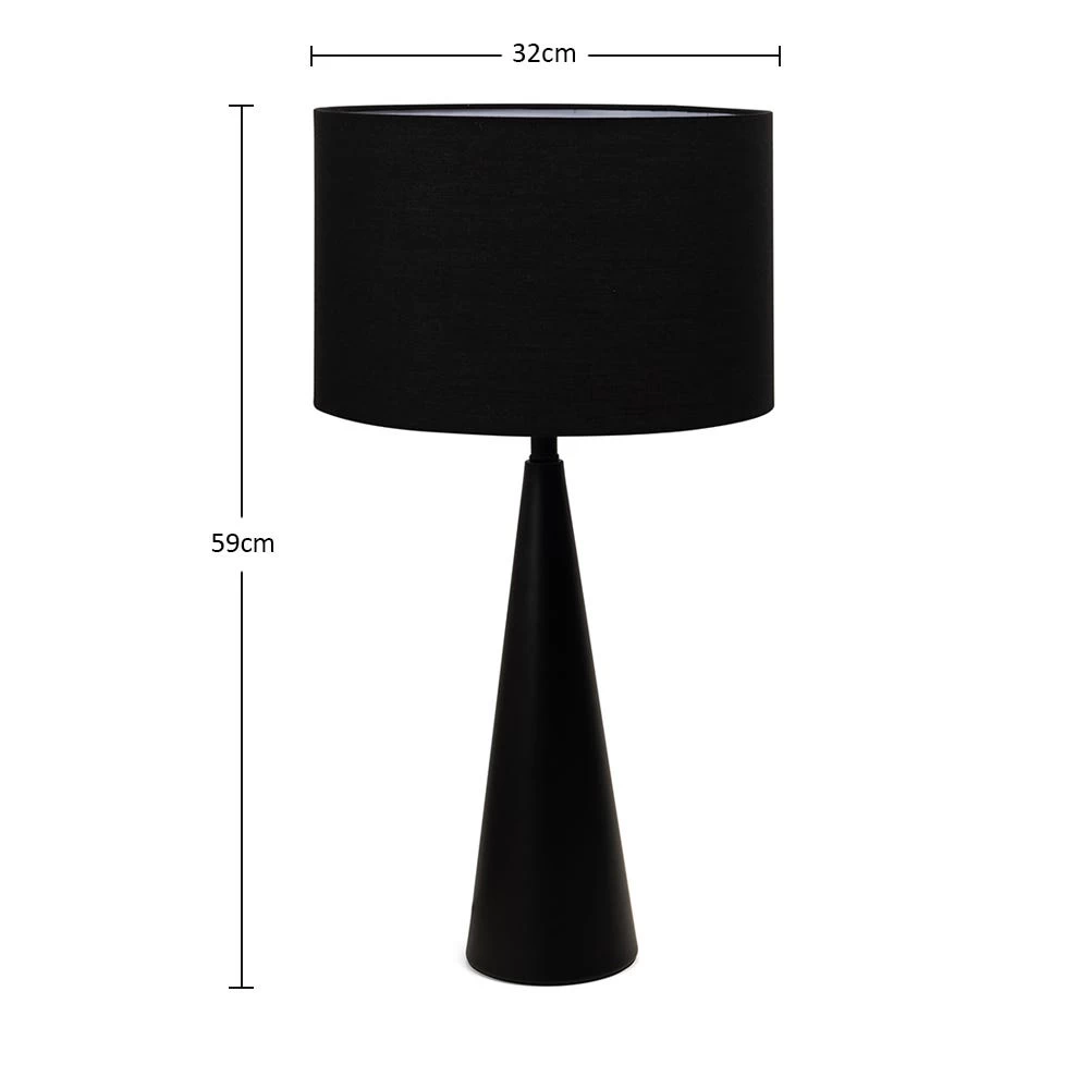 Blay Table Lamp, Black - 32x59 Cm 2 Blay Table Lamp, Black - 32x59 Cm - Image 2