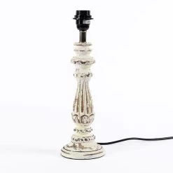 Gerad Lamp Base, Distressed White - 12x36 Cm