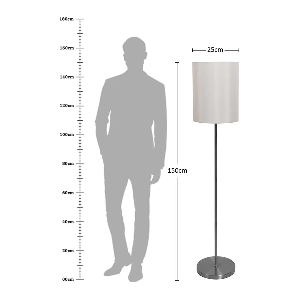 Alexi Floor Lamp, Nickel - 25x150 Cm 4 Alexi Floor Lamp, Nickel - 25x150 Cm - Image 4