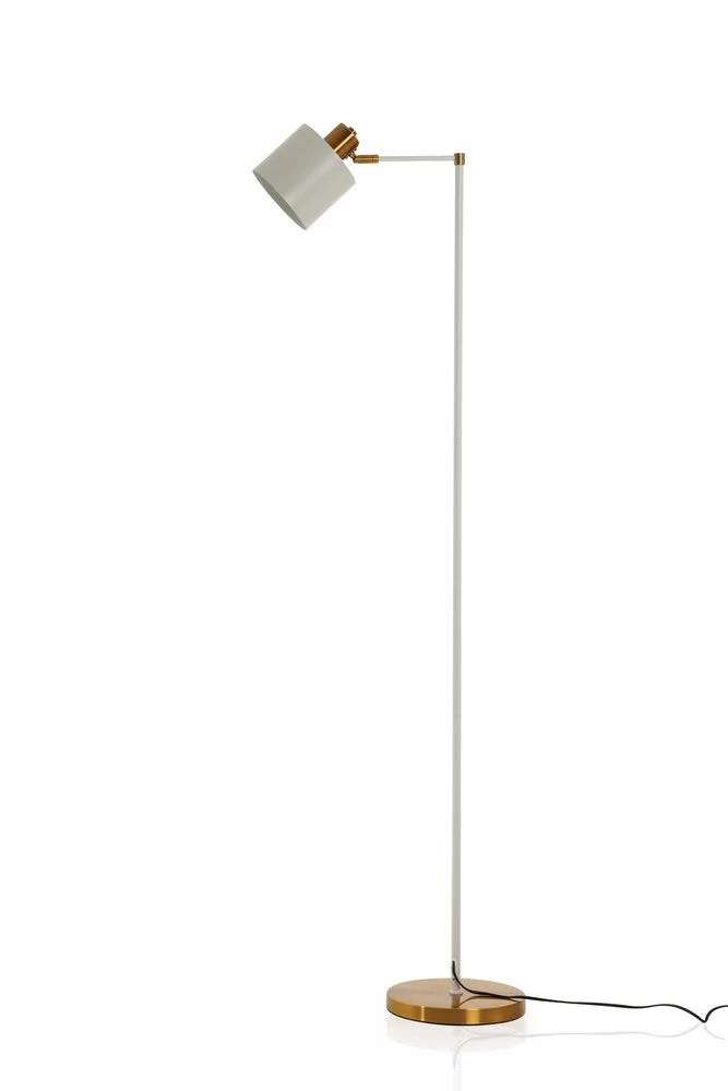 Carla Floor Lamp, White & Copper – 46x156 Cms 1 Carla Floor Lamp, White & Copper – 46x156 Cms
