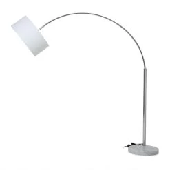 Oxnard Floor Lamp, White & Chrome